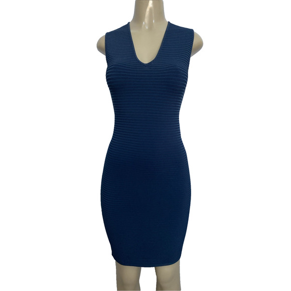NWT T by Alexander Wang Dress Ribbed Bodycon Cutout Back Stretch Mini Bl… - Picture 1 of 9
